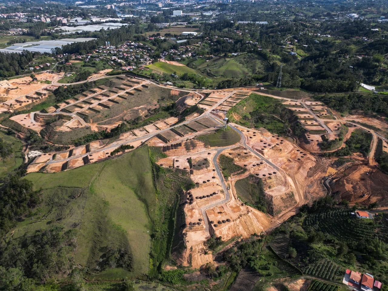Vista aérea actual del Proyecto Campo Real en Rionegro